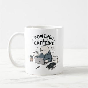 Aangedreven Door Cafeïne Grappige Werk Meme Koffiemok