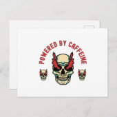 Aangedreven door cafeïne - Skull Energy Briefkaart (Voorkant / Achterkant)