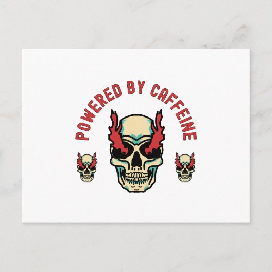 Aangedreven door cafeïne - Skull Energy Briefkaart (Voorkant)