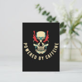 Aangedreven door cafeïne - Skull Energy Briefkaart (Staand voorkant)