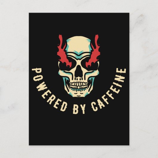 Aangedreven door cafeïne - Skull Energy Briefkaart (Voorkant)