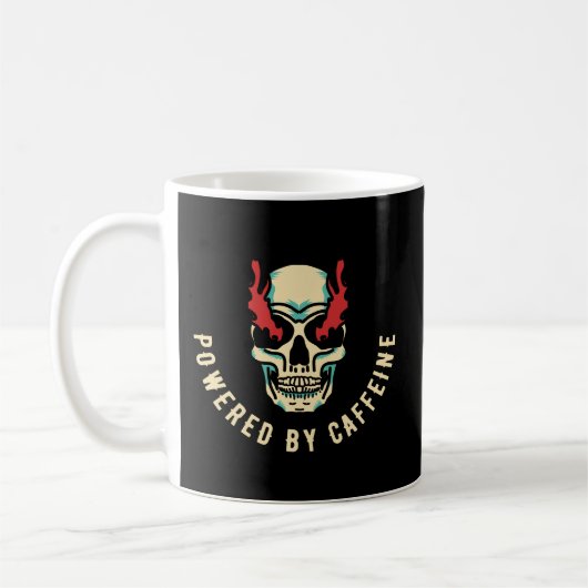 Aangedreven door cafeïne - Skull Energy Koffiemok (Links)