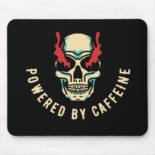 Aangedreven door cafeïne - Skull Energy Muismat (Voorkant)