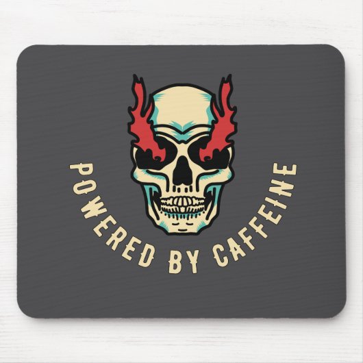 Aangedreven door cafeïne - Skull Energy Muismat (Voorkant)