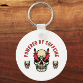 Aangedreven door cafeïne - Skull Energy Sleutelhanger (Achterkant)
