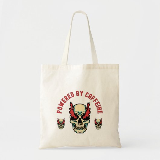 Aangedreven door cafeïne - Skull Energy Tote Bag (Voorkant)
