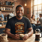 Aangedreven door Caffeïne - Coffeeliefhebber T-shirt