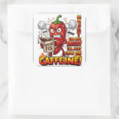 Aangedreven Door Caffeïne Grappige Sticker | Koffi (Tas)