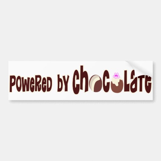 Aangedreven door chocolade bumpersticker (Voorkant)