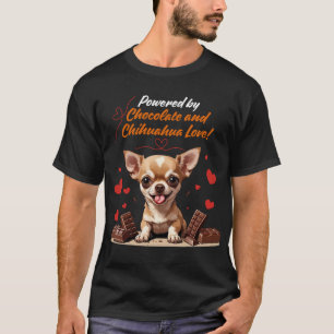 Aangedreven door Chocolade en Chihuahua Liefde T-shirt