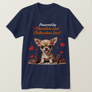 Aangedreven door Chocolade en Chihuahua Liefde T-shirt