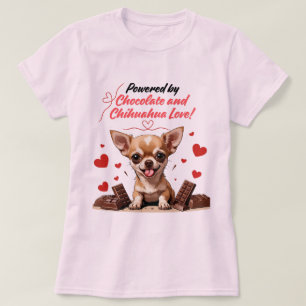 Aangedreven door Chocolade en Chihuahua Liefde T-shirt