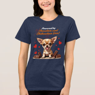 Aangedreven door Chocolade en Chihuahua Liefde Tri-Blend Shirt