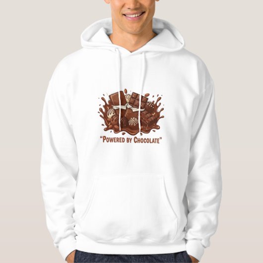 Aangedreven door Chocolade – Nationale Chocoladede Hoodie (Voorkant)
