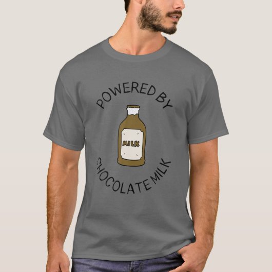 Aangedreven door Chocolate Milk Funny Mannen T-shirt (Voorkant)