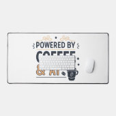 Aangedreven door Coffee & AI Retro Tech Vector Bureaumat (Keyboard & Muis)
