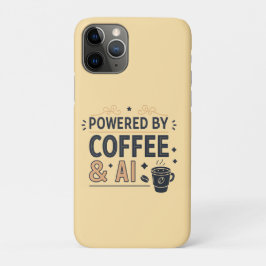 Aangedreven door Coffee & AI Retro Tech Vector Case-Mate iPhone Case