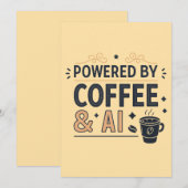 Aangedreven door Coffee & AI Retro Tech Vector Feestdagenkaart (Voorkant / Achterkant)
