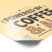 Aangedreven door Coffee & AI Retro Tech Vector Foto Afdruk (Hoek)