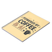Aangedreven door Coffee & AI Retro Tech Vector Notitieboek (Linkerzijde)