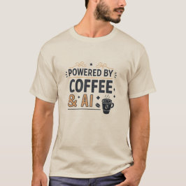 Aangedreven door Coffee & AI Retro Tech Vector T-shirt