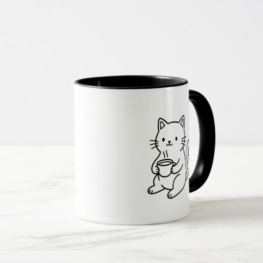 Aangedreven door Coffee Cat Mok (Voorkant rechts)