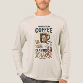 Aangedreven door Coffee Classroom Chaos Teacher T- Tri-Blend Shirt