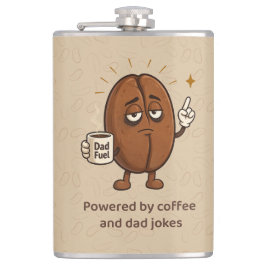 Aangedreven door Coffee Cute Coffee Bean Vaderdag Heupfles