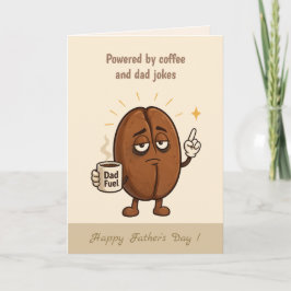 Aangedreven door Coffee Cute Coffee Bean Vaderdag Kaart