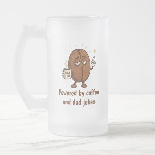 Aangedreven door Coffee Cute Coffee Bean Vaderdag Matglas Bierpul (Links)