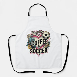 Aangedreven Door Coffee En Voetbal Vintage Shirt O Schort
