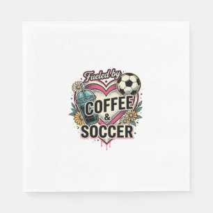 Aangedreven Door Coffee En Voetbal Vintage Shirt O Servet