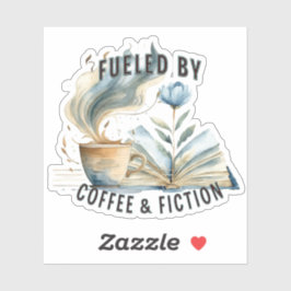 Aangedreven door Coffee & Fiction Vinyl Sticker
