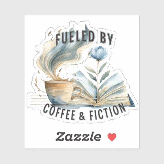 Aangedreven door Coffee & Fiction Vinyl Sticker (Vel)