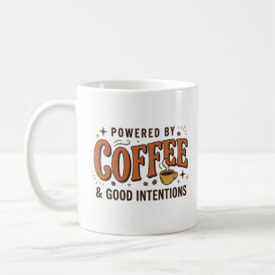Aangedreven Door Coffee Retro 70s Typografie Koffiemok