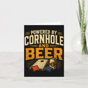Aangedreven door cornhole en bier grappige tailgat kaart