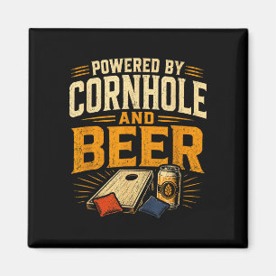 Aangedreven door cornhole en bier grappige tailgat magneet
