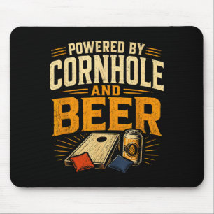 Aangedreven door cornhole en bier grappige tailgat muismat