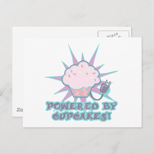 Aangedreven door cupcakes briefkaart (Voorkant / Achterkant)