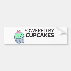 Aangedreven door cupcakes bumpersticker