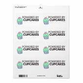 Aangedreven door cupcakes etiket (Full Sheet)
