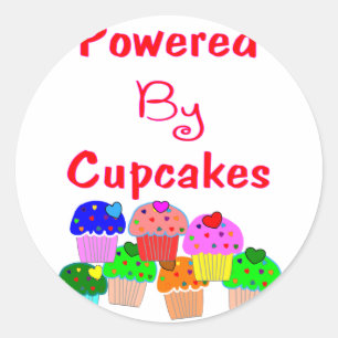 Aangedreven door Cupcakes—Schattige Cupcake liefhe Ronde Sticker