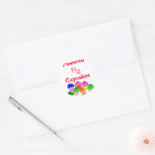 Aangedreven door Cupcakes—Schattige Cupcake liefhe Ronde Sticker (Envelop)