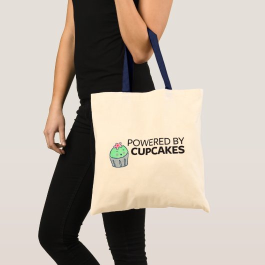 Aangedreven door cupcakes tote bag (Voorkant (product))