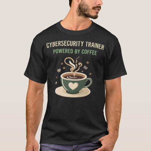 Aangedreven door de Coffee Cybersecurity Trainer T-shirt (Voorkant)