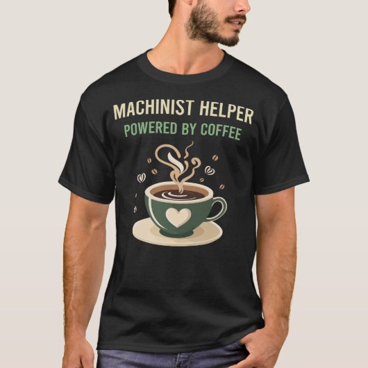 Aangedreven door de hulp van een koffiemachinist t-shirt (Voorkant)