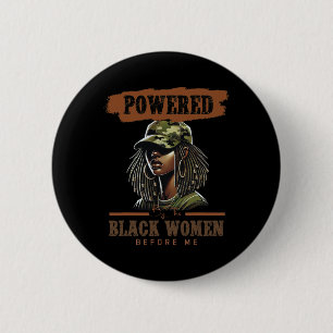 Aangedreven door de zwarte vrouwen voor mij zwarte ronde button 5,7 cm