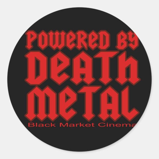 aangedreven door Death metal Ronde Sticker (Voorkant)