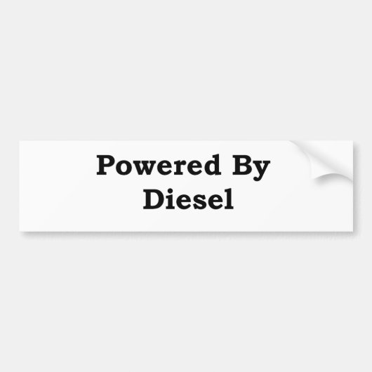 Aangedreven door diesel bumpersticker (Voorkant)