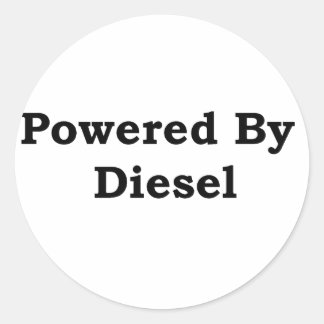 Aangedreven door diesel ronde sticker